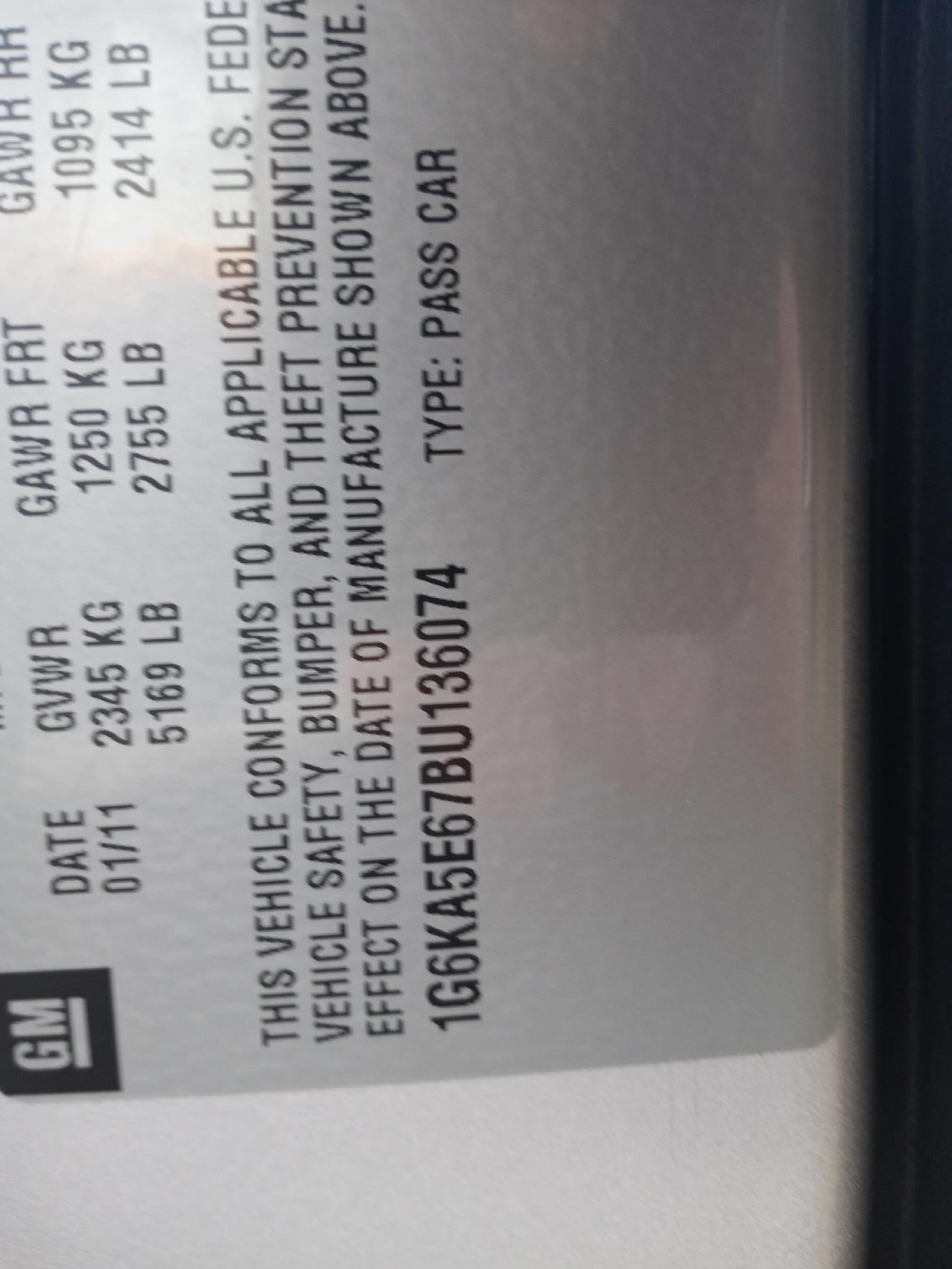 2011 Cadillac DTS 4.6L V8