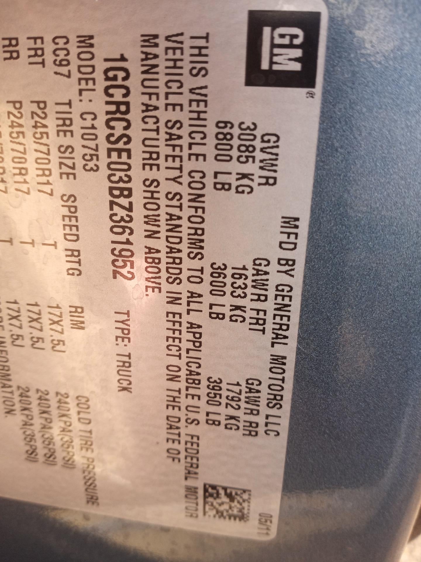 2011 Chevrolet Silverado 1500 Extended Cab Standard Box 2-Wheel Drive LT