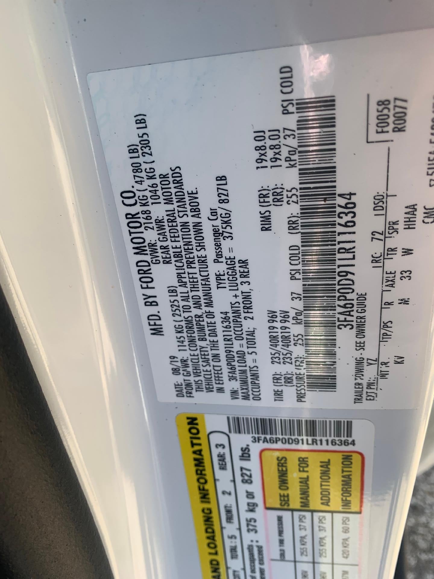 2020 Ford Fusion Titanium AWD