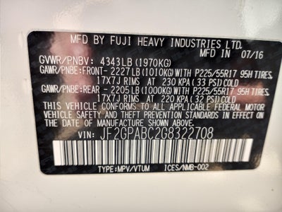 2016 Subaru Crosstrek 2.0i Premium CVT