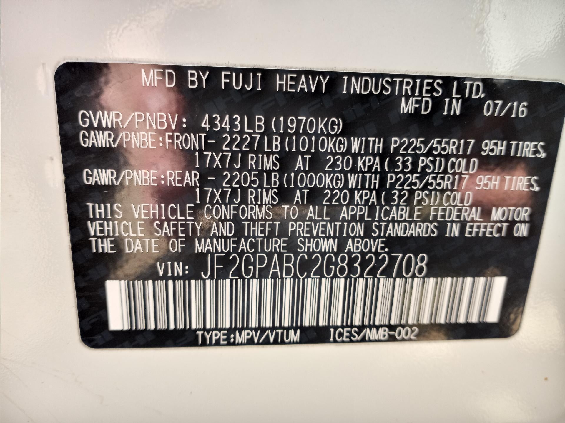 2016 Subaru Crosstrek 2.0i Premium CVT